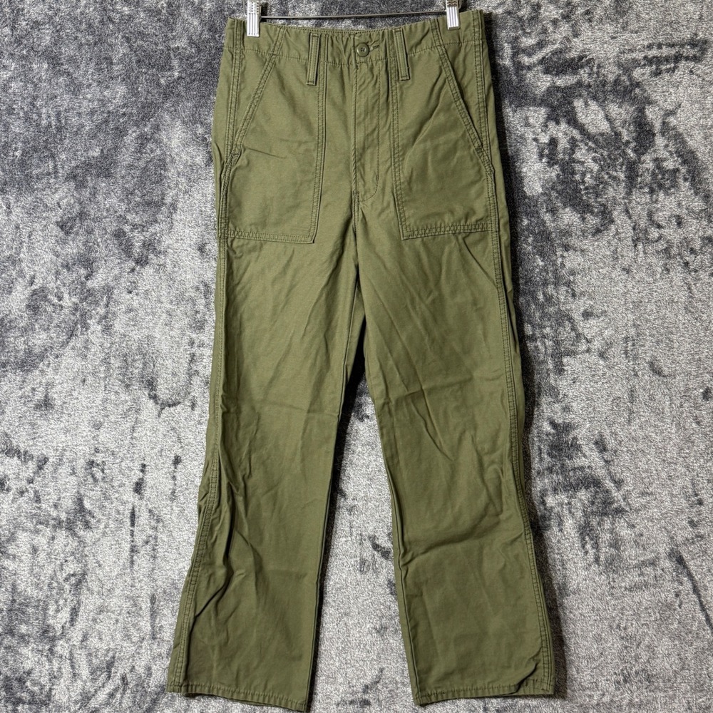 Levis Womens Ribcage Straight Utility Pants Size 27 Olive Green High Rise Army